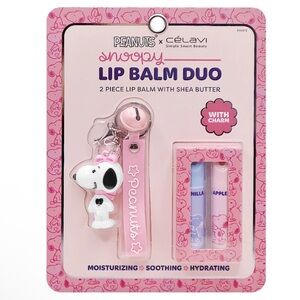 PEANUTS SNOOPY x CÉLAVI Lip Balm Duo Vanilla & Apple w/charm keychain Gift Set